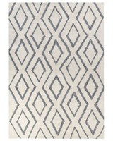 Teppich Baumwolle Weiß / Blau Geometrisches Muster 160 X 230 Cm Modern Menderes