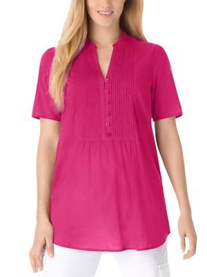 Big-Size Kurzarm Tunika Bluse Shirt Longshirt pink Women Within Gr. 46 - 54 X16
