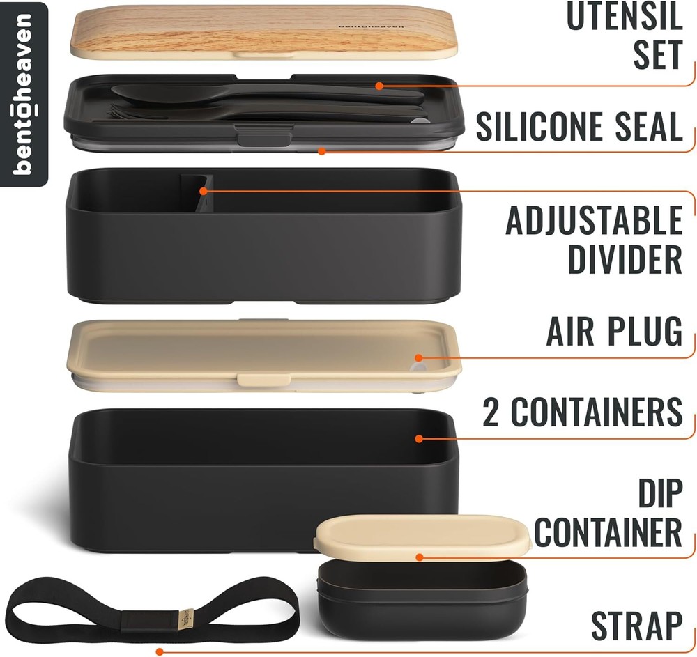 Elegant Adult Bento Lunch Box with Multiple Compartments for Work or Travel Elegant Adult Bento Lunch Box with Multiple Compartments for Work or Travel