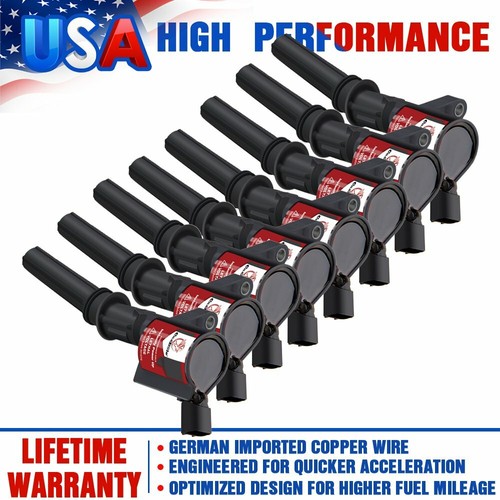 8X Ignition Bobinas For Ford 4.6L 5.4L 6.8L V8 V10 F150 XL F250 F550 FD503 DG508