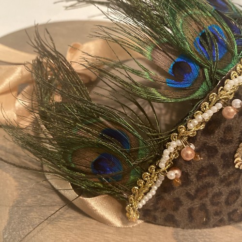 Venetian PeacockFeather Animal Print Mardi Gras Masquerade Ball Mask Halloween - Picture 3 of 10