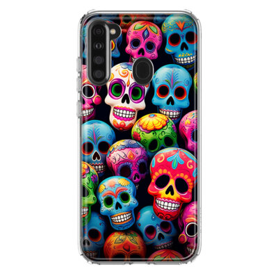 For Samsung Galaxy A21 Shockproof Case Color Day of the Dead Skulls