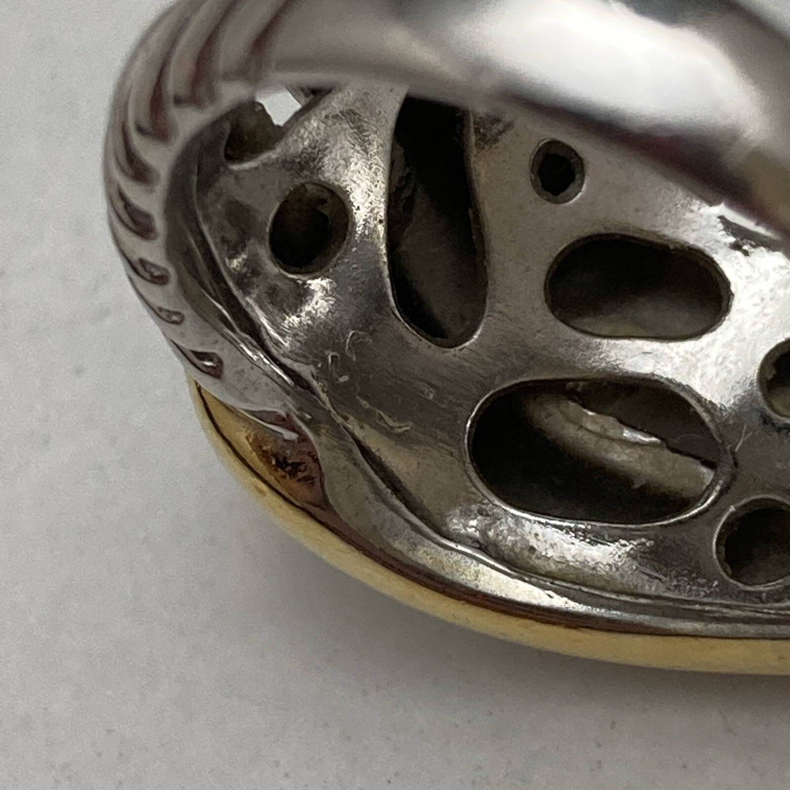 925 Sterling Silver Labyrinth Loop Ring Size 7 - image 3