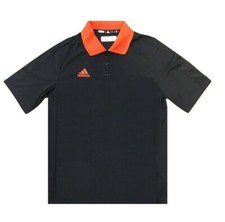 adidas Men's Game Built Polo,Black / Orange , M
