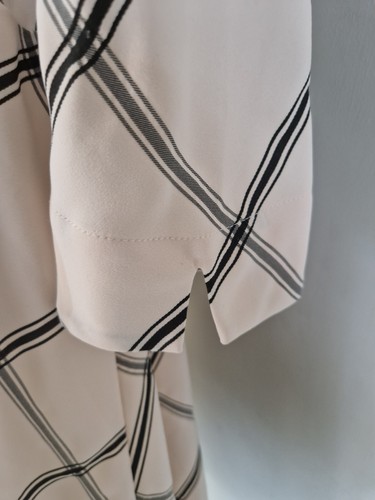 Womens Karen Millen Black Cream Check Plaid Midi Fit And Flare Wrap Dress 12. - Picture 9 of 12