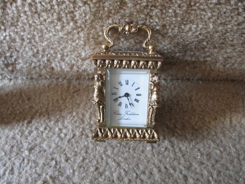 Charles Frodsham Miniature Carriage Clock, Brass, Vintage, Working Timepiece