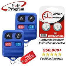 2 Remote Car Key Fob 4btn Blue for Ford Lincoln Mercury Mazda (CWTWB1U345)