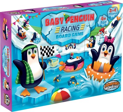 Jumping High Five Baby Penguin Racing Board Game Snowy Penguin Race Game for ...