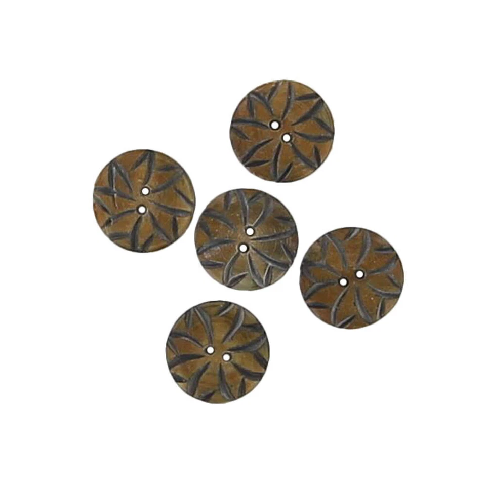 Lot of 25 Handmade Wild Flower Stylish All Natural Horn Buttons  - Image 2 of 4
