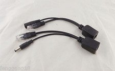 RJ45 Power Over Ethernet Passive PoE Adapter Injector Splitter Cable Kit Black