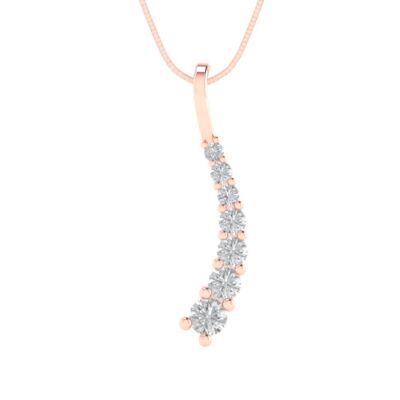 0.48Ct White Sapphire - Everyday Pendant with 16'' Chain - Solid 14K/18K Gold