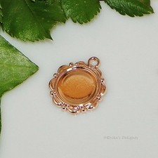 14mm Round Rose Gold Plated Flower Cabochon Cab Dangle Drop Setting