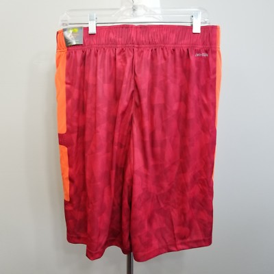 TEK GEAR Mens Basketball Shorts Red Orange Below Knee Sz M Polyester