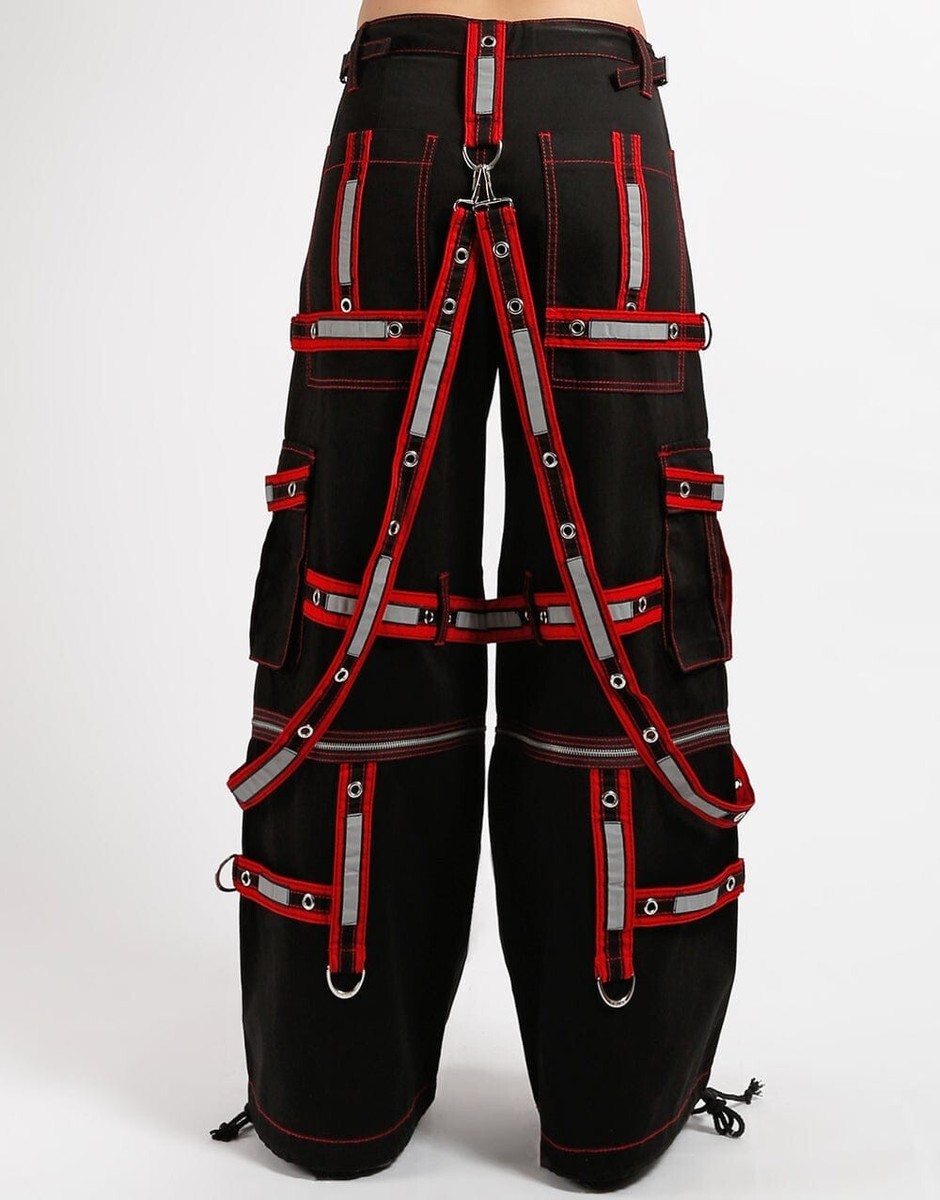 マイメロディ パンク 根付け ストラップ 2005 Punk レア Fashion Gothic Red/Black Straps Zip Metal Chains Punk Rock Pants