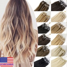 Micro Link Human Hair Extensions Micro Beads Russian Straight Hair Full Head200s