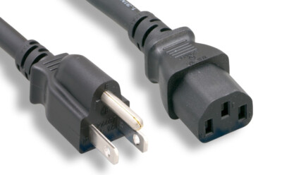 RiteAV Heavy-Duty Power Cord, NEMA5-15P / C13, SJT,14AWG, 15A, 125V, Black, 25FT