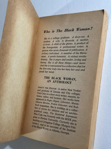 THE BLACK WOMAN: AN ANTHOLOGY, 1970, First Printing, by Toni Cade, A Mentor Book - Picture 5 of 6