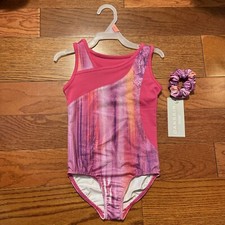NWT Girls Danskin Now Pink Criscros Back Leotard Size XS 4/5