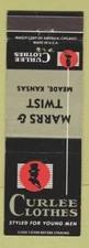 Matchbook Cover - Curlee Clothes Men's Marrs & Twist Meade KS