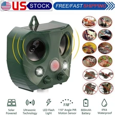Outdoor Solar Ultrasonic Power Pest Animal Repeller Repellent Garden Cat Dog Fox