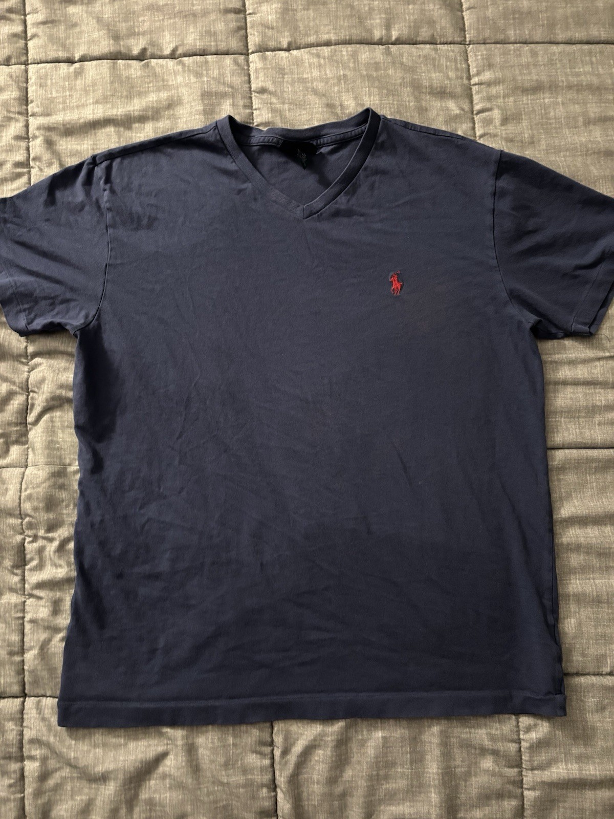 2000s Vintage Polo Ralph Lauren V-Neck T-Shirt Men’s Medium Short Sleeve Y2K