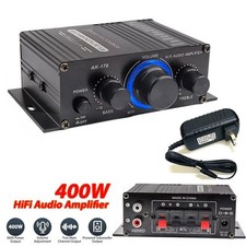 400W 2 Channel Mini HIFI Power Amplifier Adapter Audio Stereo Amp Home Car FM