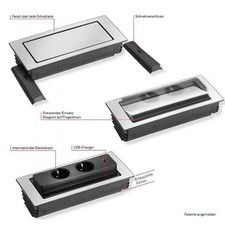 EVOline Backflip presa USB scatola piano di lavoro cucina argento nero bianco