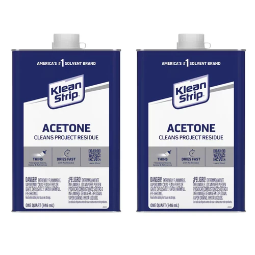 Klean Strip 32 oz Acetone Fast Dissolving Solvent Cleaner 2 Pack