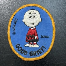 CHARLIE BROWN GOOD GRIEF! Peanuts Schulz Sew On Patch Butternut Bread VTG 1971