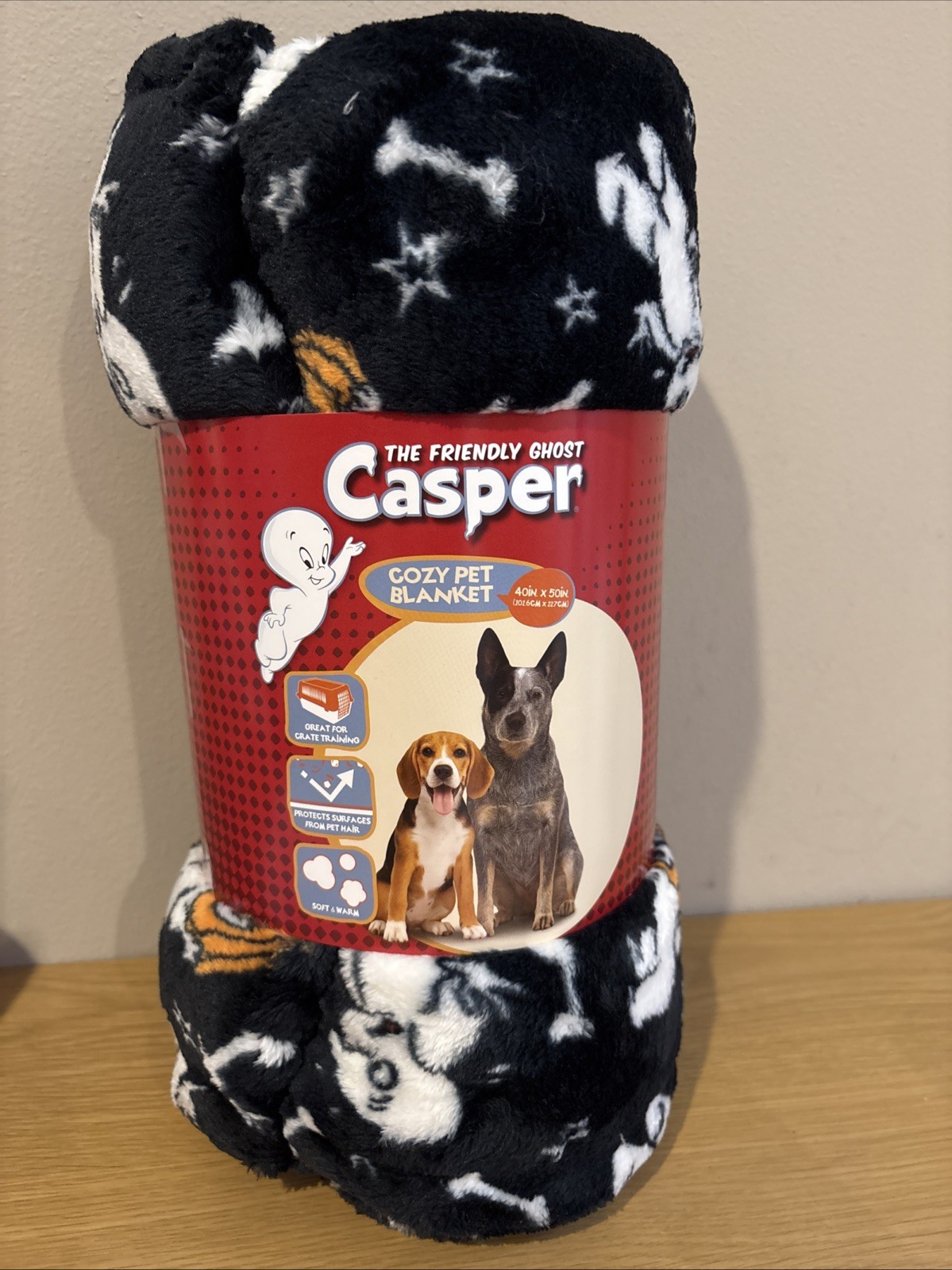 Casper the Friendly Ghost Plush Soft Pet Blanket Throw Dog Cat NEW