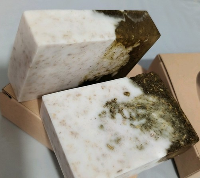 #ad #ad Handmade White and Brown Rectangular Body Bar Soap for Body and Hands $6.00