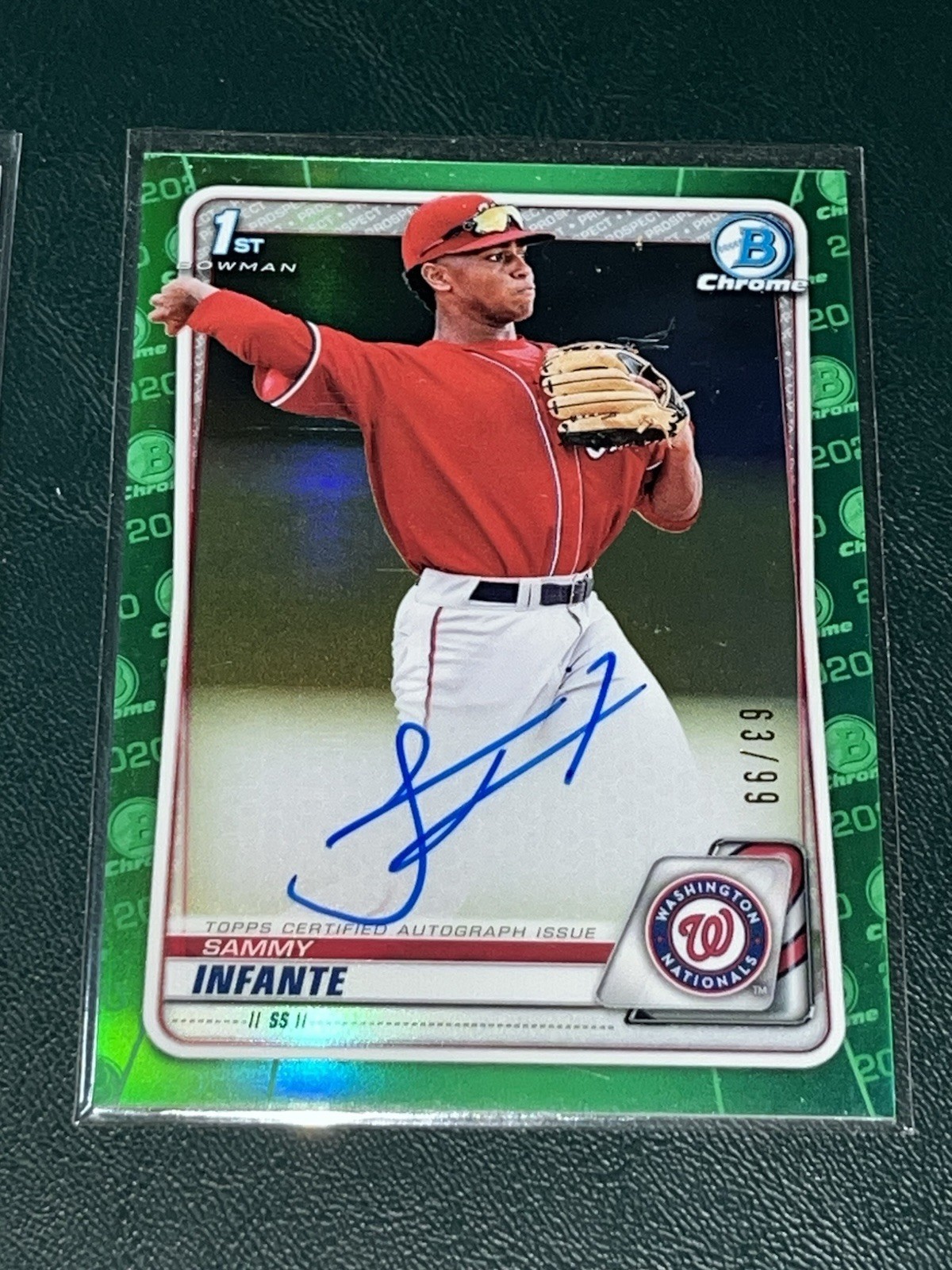 2020 Bowman Draft Chrome Sammy Infante GREEN /99 AUTOGRAPH