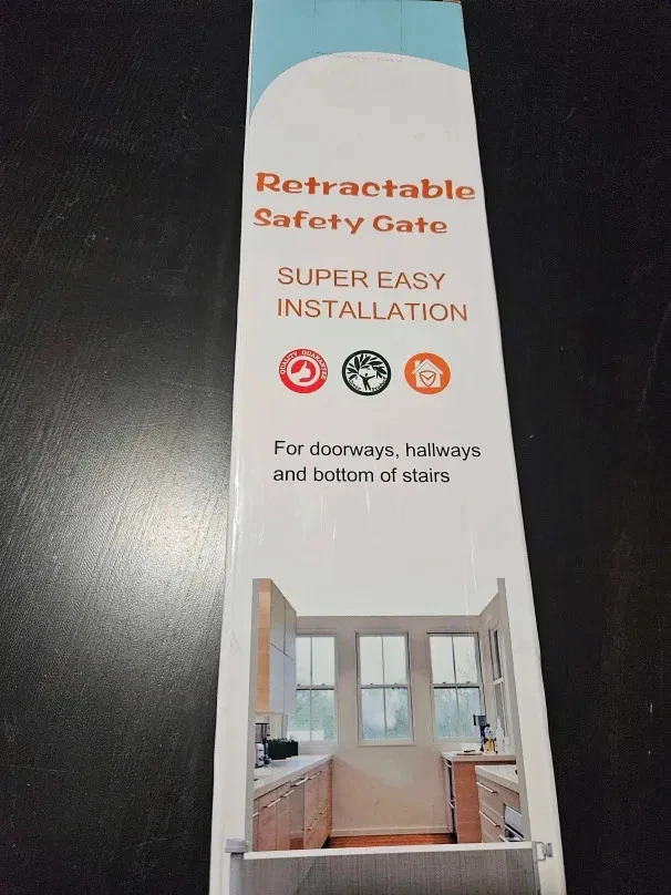 New Retractable Baby/Pet Gate 70.8in W x 34in H Hardware Mount Stairs Doors - Image 3 of 4