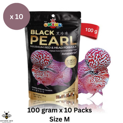 Okiko Fish Food Cichlid Flowerhorn Platinum Big Head Floating M Pellet 10 x 100g