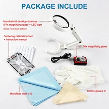 Trading Sports Cards Grading Kit Centering Tool with LED Magnifying Table Lamp