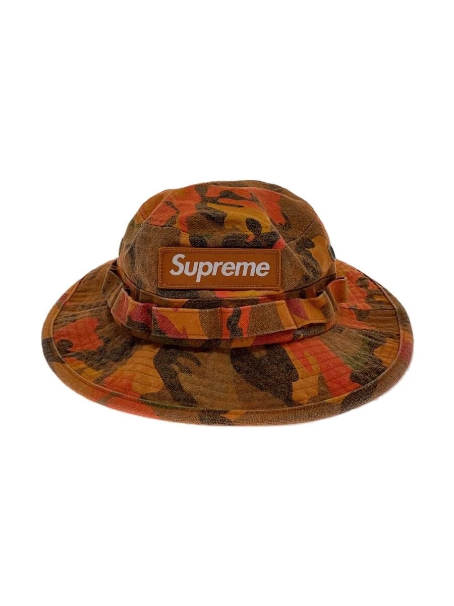 Chapeau camouflage suprême toile lavée boonie orenge coton orange