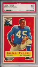 1956 TOPPS #17 EMLEN TUNNELL - PSA 7 NM (SVSC)