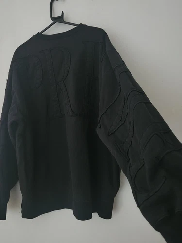 Pull noir col ras du cou SS22 Supreme tonal applique taille XL