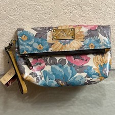 Patricia Nash Valerie 100 Leather Fold-Over Wristlet Designer Floral Multicolor