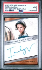 2023 RITTENHOUSE GAME OF THRONES ART & IMAGES AUTOS QUOTABLE INDIRA VARMA PSA 9