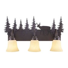 Bryce 3-Light Bathroom Light in Rustic Style 13.75 Inches Tall and 24.75 Inches