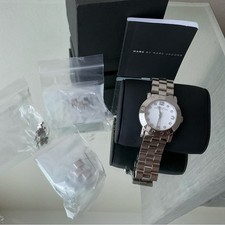 Marc Jacobs Amy White Dial Silver Stainless Steel Strap Watch - MBM3054