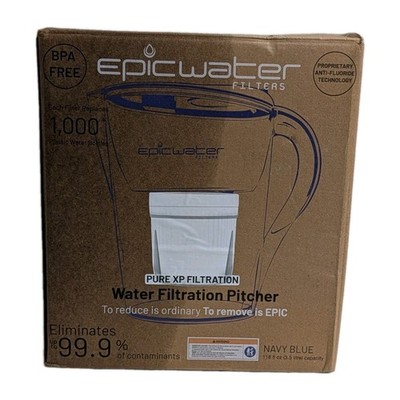 Epic Water Filters Pure XP Filtration Navy Blue 118 fl oz (3.5 Litre) Capacity 