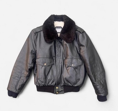 Vintage 80 s 90 s Rive Droite leather bomber jacket made in Brazil men s size 44