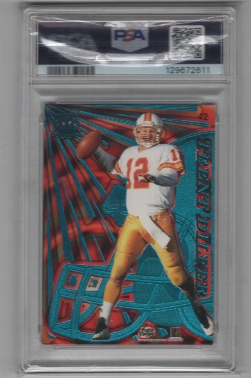 BOBBY HEBERT TRENT DILFER TANDEMS 1997 PACIFIC DYNAGON FOOTBALL #42 PSA 7 NM - Image 2 of 2