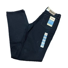 Wrangler Black Jeans Men's Size 30x32 Denim Rugged Wear Classic Fit 100% Cotton