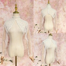 Wedding Jacket Beading Long Sleeves Bride Bolero High Neck Bridal Jacket