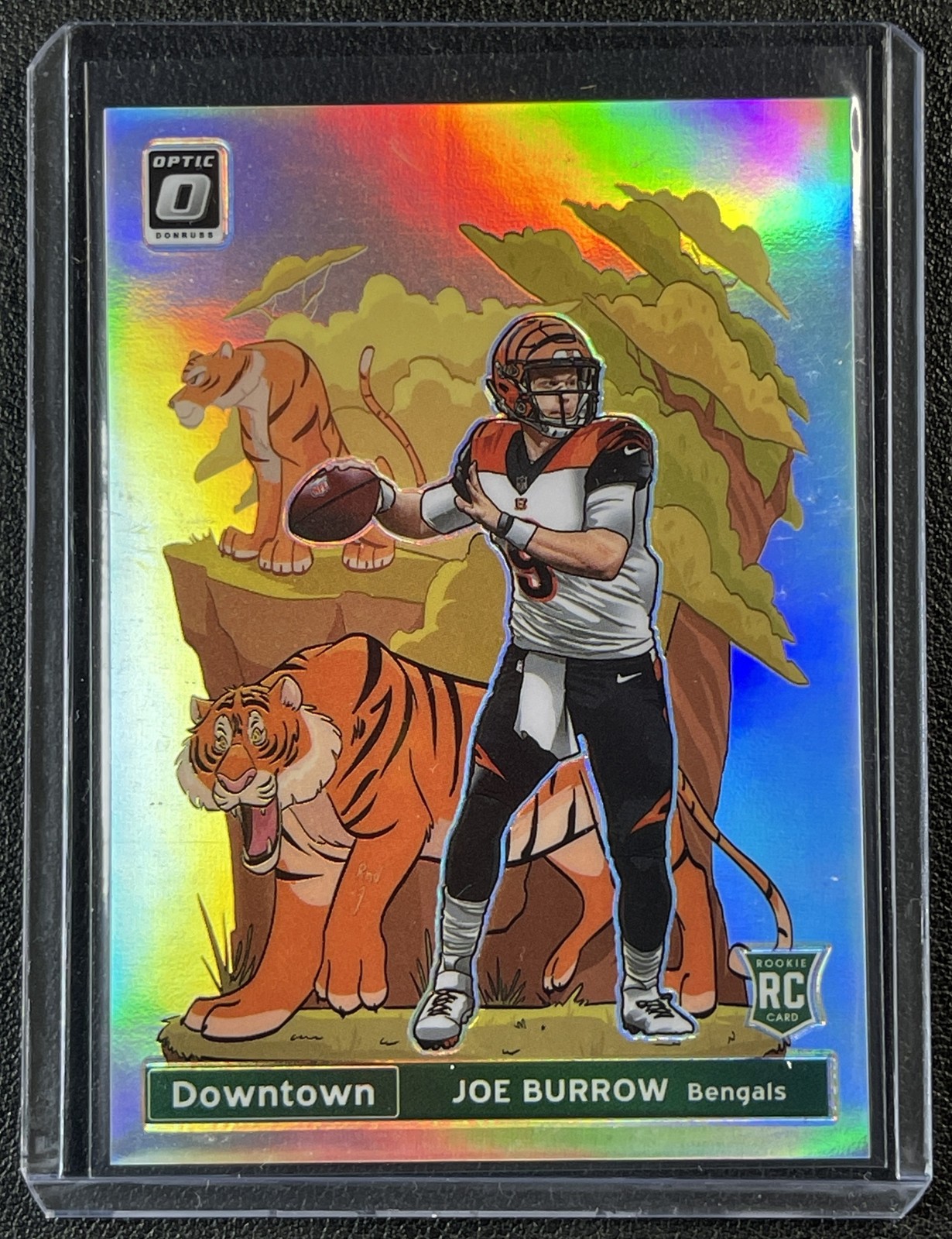 JOE BURROW 2020 PANINI DONRUSS OPTIC #DT-40 DOWNTOWN PRIZM SSP ROOKIE RC