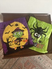 Halloween Themed Drawstring Bags Lot Of 2 Trick Or Treat Bags