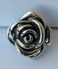 Vintage 925 Solid Sterling Silver Large Rose Flower Ring 8g Great Condition